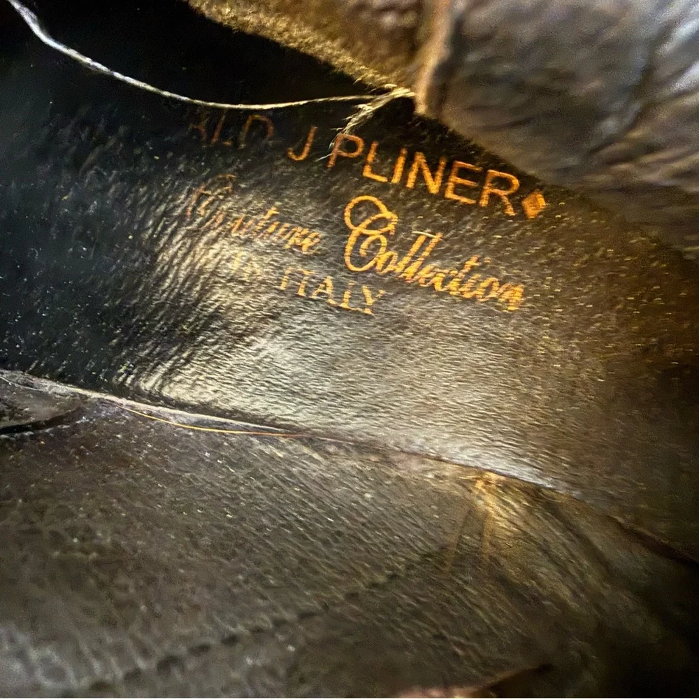 Donald J Pliner Signature Knee‎ High Brown Zip Up Boots Made In Italy Size 8